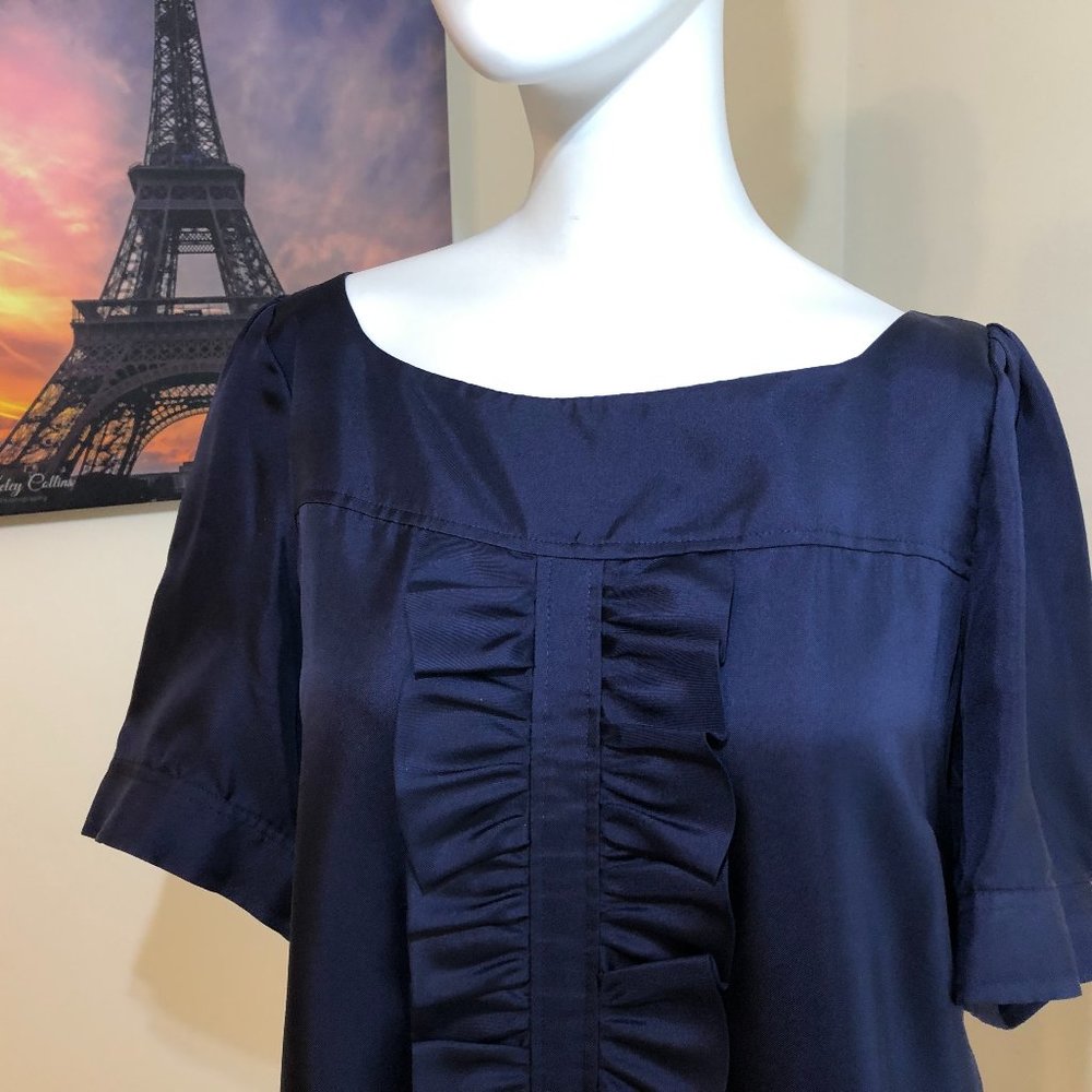 Lilly Pulitzer SILK Navy Top Blouse